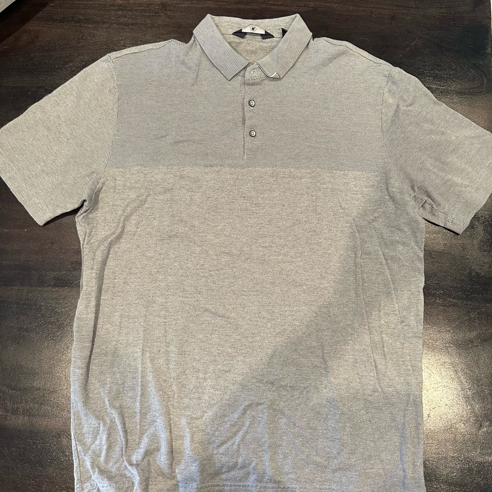 Hart Schaffner Marx Grey Polo Shirt Classic Knit- Size L